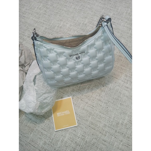 Michael Kors Women's Small Soft Sky Blue Jet Set Charm Chain Strap MSRP $258 NWT - Picture 1 of 6